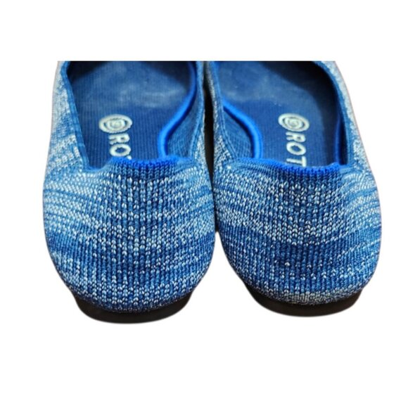 Rothy’s Pointed Toe Flats Blue Knit Sustainable Washable Comfort Shoes Size 7 - Picture 7 of 11